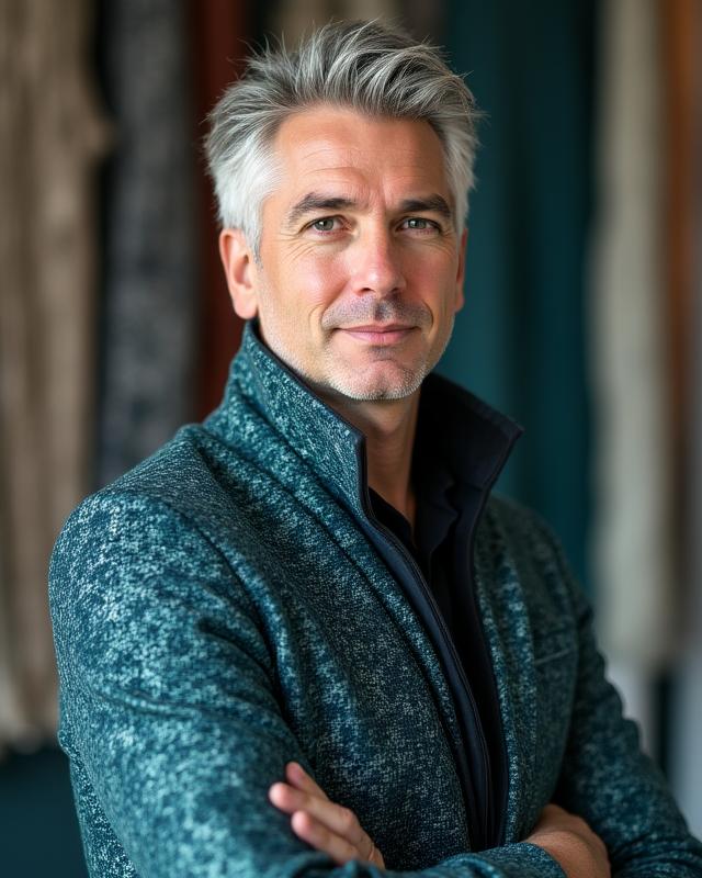 Creative Director of Loom Reel Studios in a high-fashion studio setting