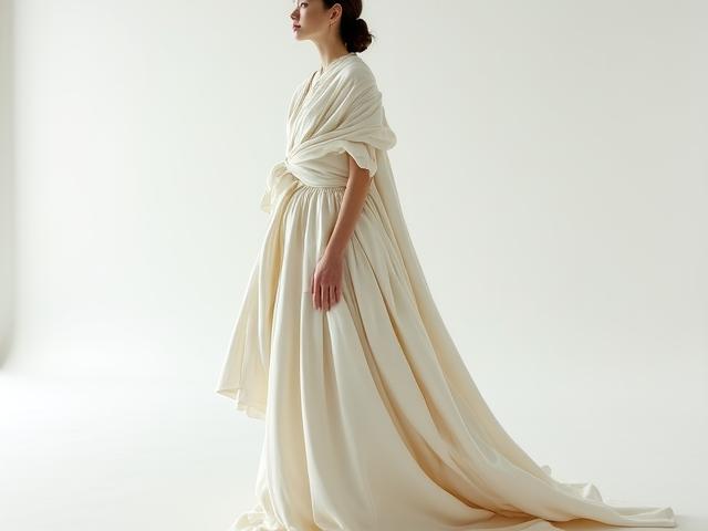 Visual still from 'Silk Odyssey' featuring draping fabrics